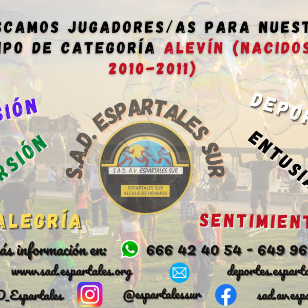 buscamos jugadoresas para nuestro equipo de categoría alevín (nacidos en 2010-2011)